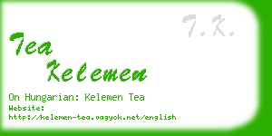 tea kelemen business card